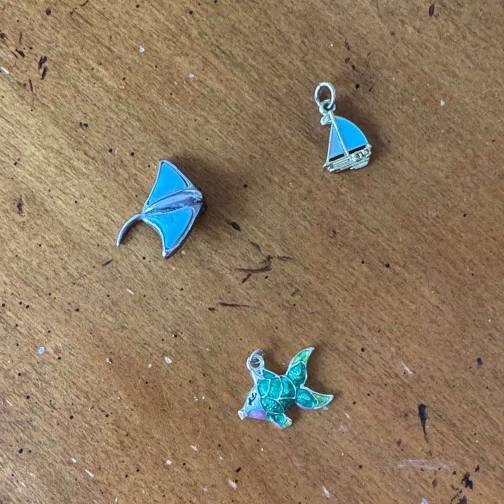 Set of Nautical Charms in Blue and Silver
